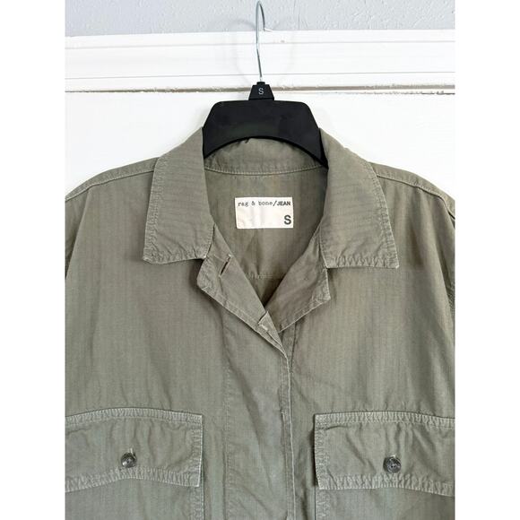 RAG & BONE short sleeve army green utility jacket Small S - Picture 2 of 4